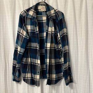 American Eagle Outfitters Blue and White Plaid Flannel